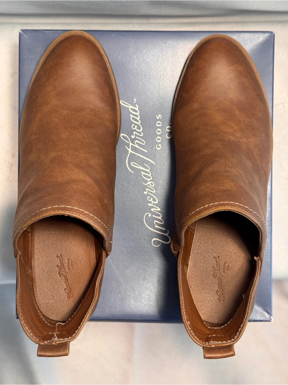 Universal Thread Cognac Brown Slip-On Ankle Booties